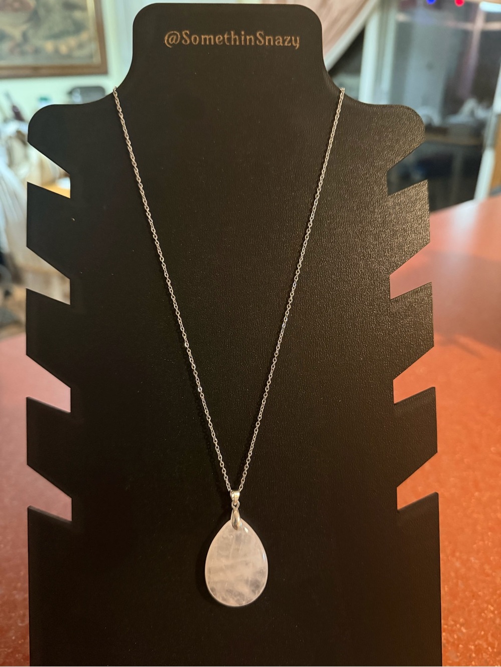 Natural Stone Tear Drop Pendant Necklace NEW 17”-19” - Picture 7 of 14